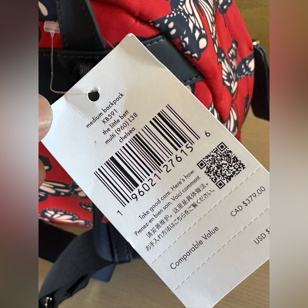 Kate Spade Butterfly Medium Chelsea Nylon Backpack&wallet NWT Authentic - Picture 8 of 15